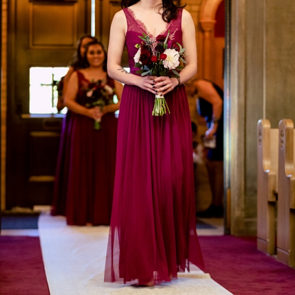 BHLDN Fleur Bridesmaid Dress in Black Cherry